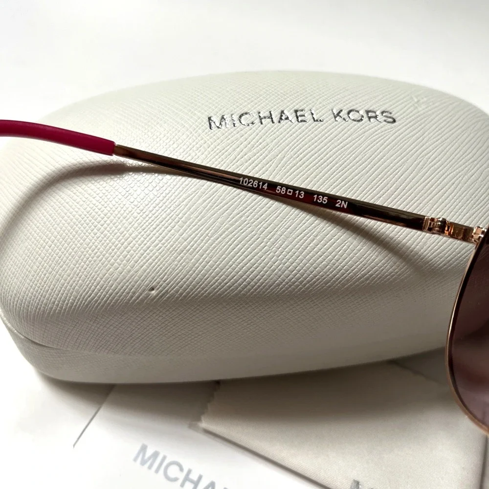Michael Kors MK5009 Rodinara Sunglasses Rose Gold Pink Gradient Aviator 58mm